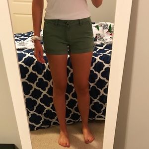 Green American Eagle twill shorts